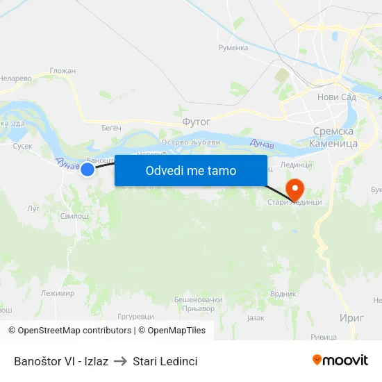 Banoštor VI - Izlaz to Stari Ledinci map