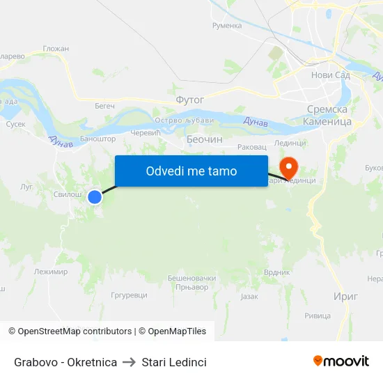 Grabovo - Okretnica to Stari Ledinci map