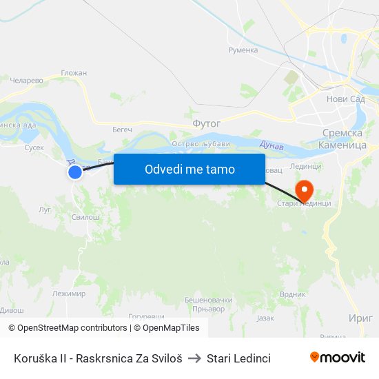 Koruška II - Raskrsnica Za Sviloš to Stari Ledinci map