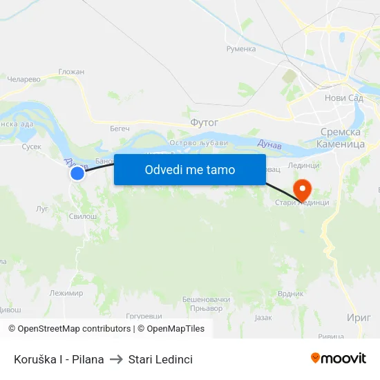 Koruška I - Pilana to Stari Ledinci map