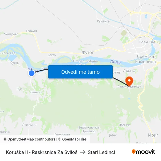 Koruška II - Raskrsnica Za Sviloš to Stari Ledinci map