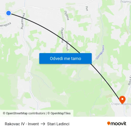 Rakovac IV - Invent to Stari Ledinci map