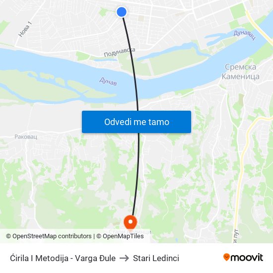 Ćirila I Metodija - Varga Đule to Stari Ledinci map