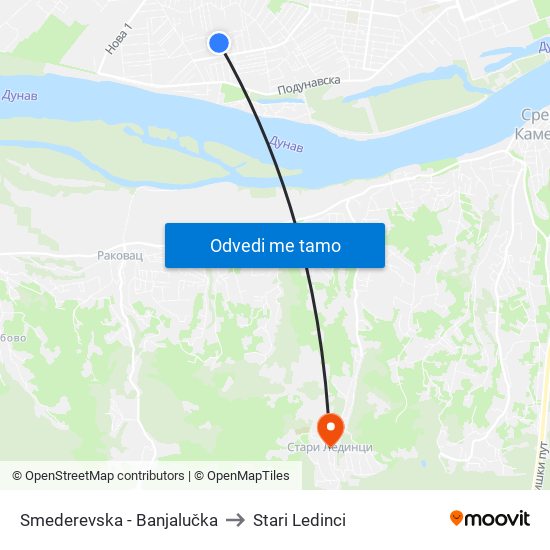 Smederevska - Banjalučka to Stari Ledinci map