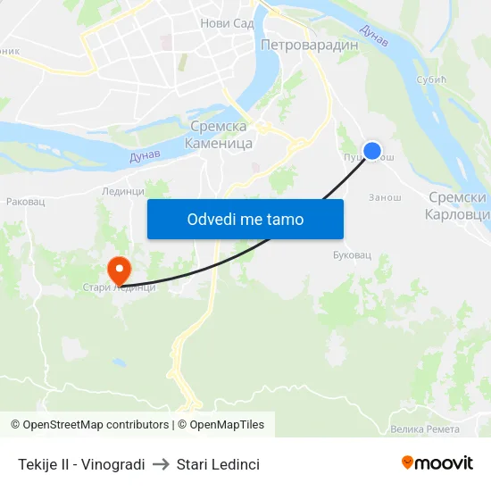 Tekije II - Vinogradi to Stari Ledinci map