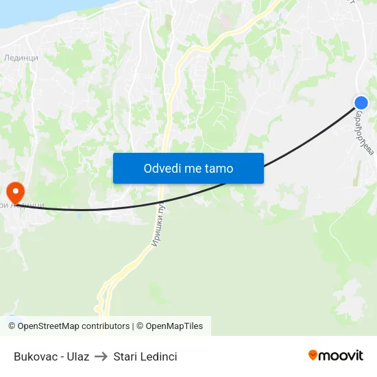 Bukovac - Ulaz to Stari Ledinci map
