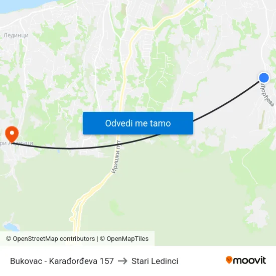 Bukovac - Karađorđeva 157 to Stari Ledinci map