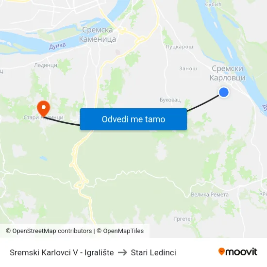 Sremski Karlovci V - Igralište to Stari Ledinci map