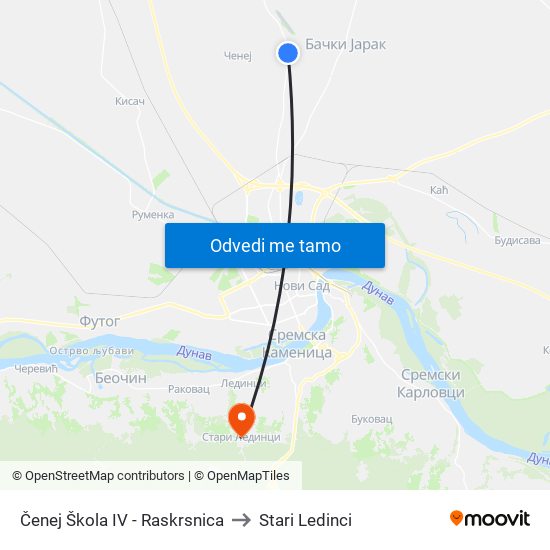 Čenej Škola IV - Raskrsnica to Stari Ledinci map