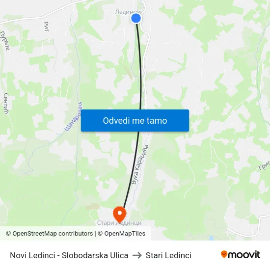 Novi Ledinci - Slobodarska Ulica to Stari Ledinci map