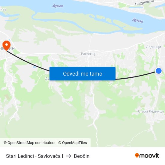 Stari Ledinci - Savlovača I to Beočin map