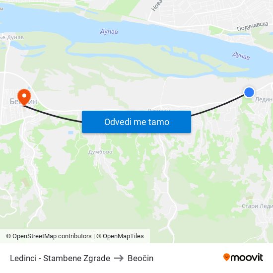 Ledinci - Stambene Zgrade to Beočin map