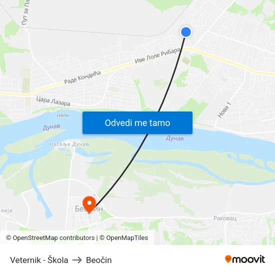 Veternik - Škola to Beočin map