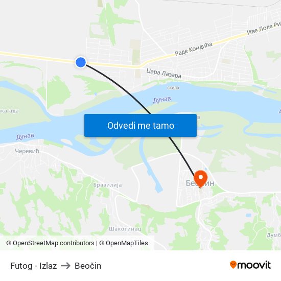 Futog - Izlaz to Beočin map