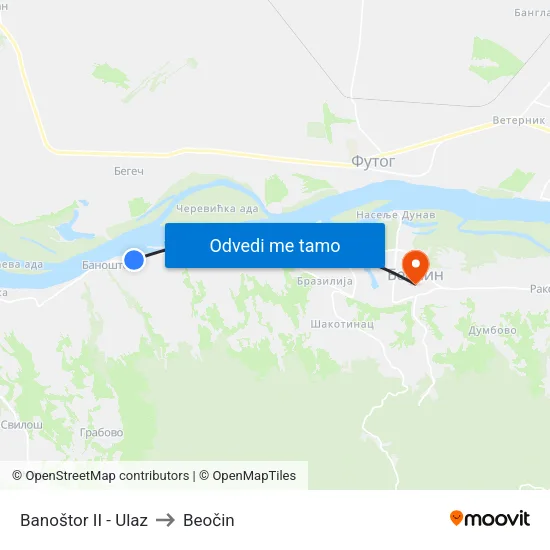 Banoštor II - Ulaz to Beočin map