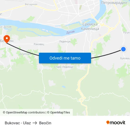 Bukovac - Ulaz to Beočin map