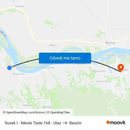 Susek I - Nikole Tesle 168 - Ulaz to Beočin map