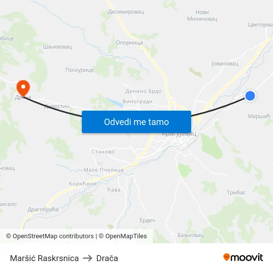 Maršić Raskrsnica to Drača map