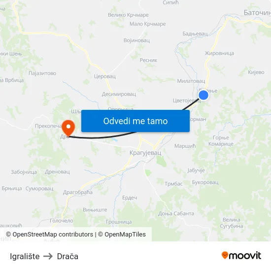 Igralište to Drača map