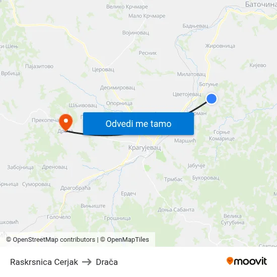 Raskrsnica Cerjak to Drača map