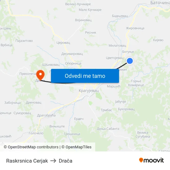 Raskrsnica Cerjak to Drača map