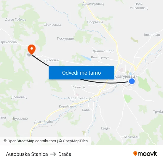 Autobuska Stanica to Drača map