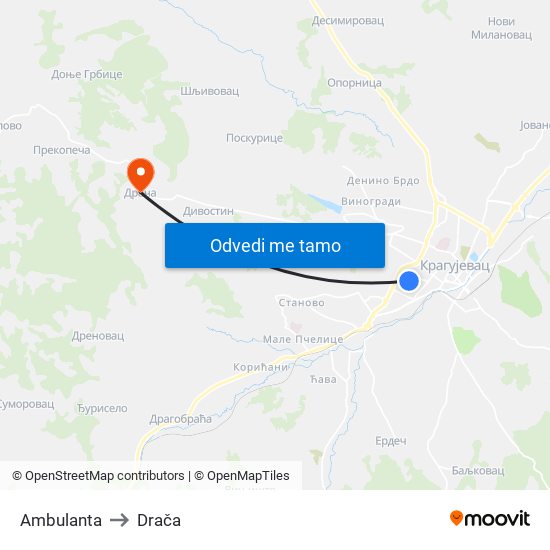 Ambulanta to Drača map