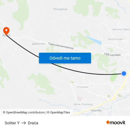 Soliter Y to Drača map
