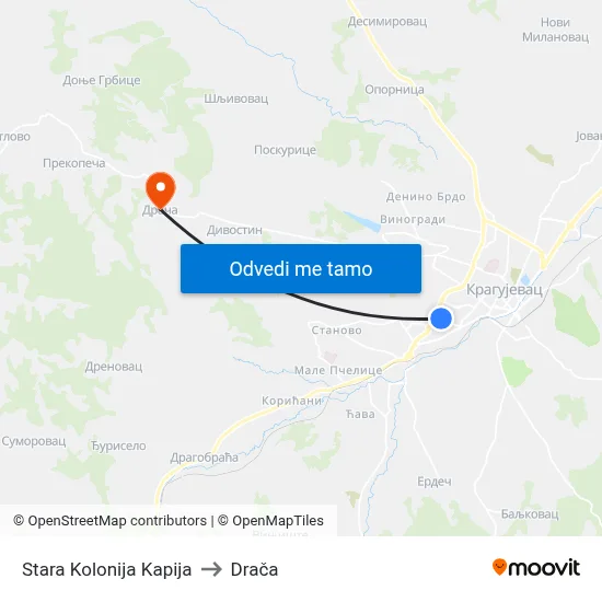 Stara Kolonija Kapija to Drača map