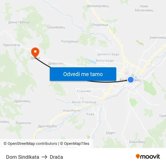 Dom Sindikata to Drača map