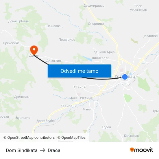 Dom Sindikata to Drača map