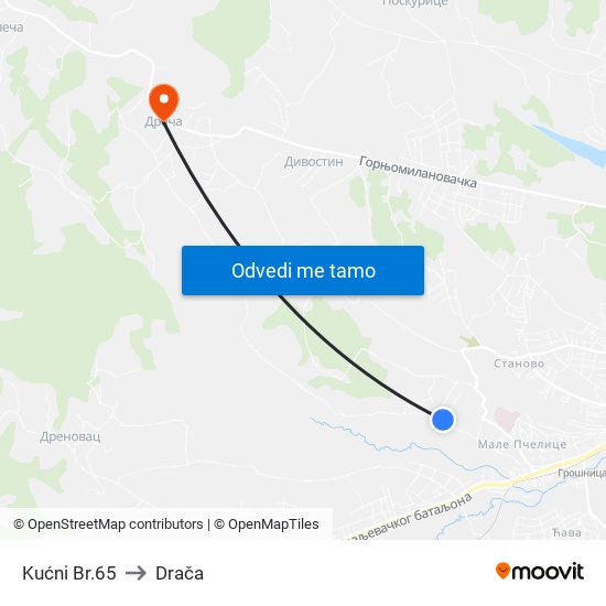 Kućni Br.65 to Drača map