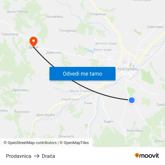 Prodavnica to Drača map