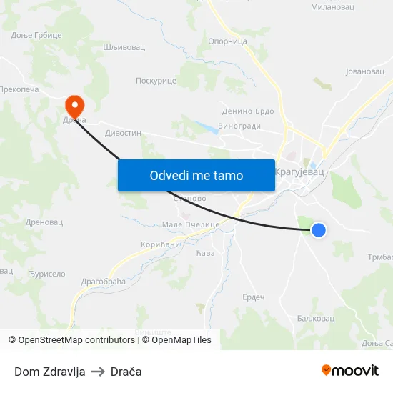 Dom Zdravlja to Drača map