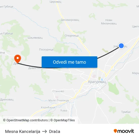Mesna Kancelarija to Drača map