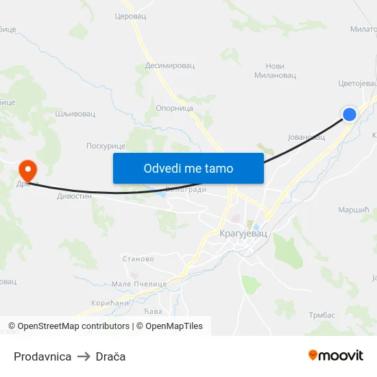 Prodavnica to Drača map