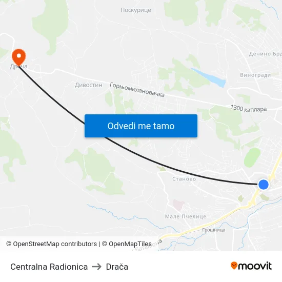 Centralna Radionica to Drača map