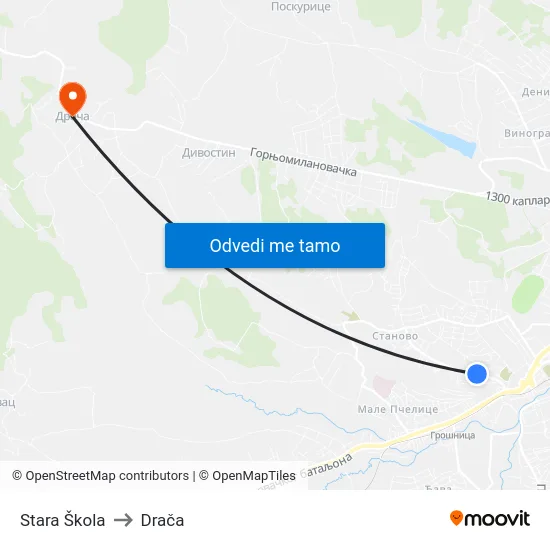 Stara Škola to Drača map