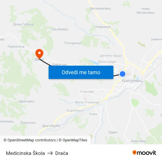 Medicinska Škola to Drača map