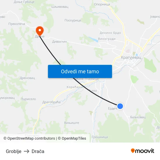 Groblje to Drača map