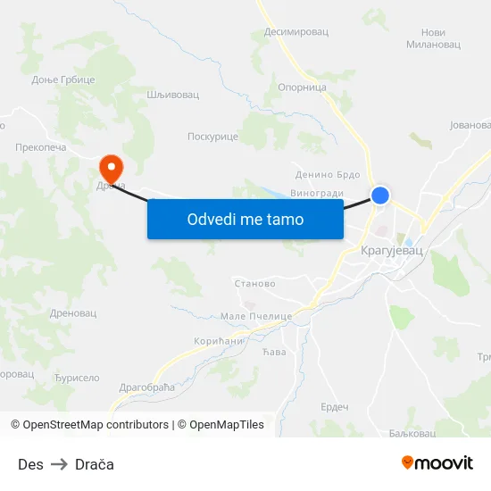 Des to Drača map
