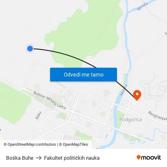 Boška Buhe to Fakultet političkih nauka map