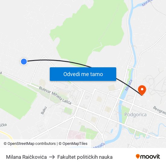 Milana Raičkovića to Fakultet političkih nauka map