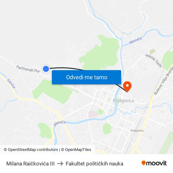 Milana Raičkovića III to Fakultet političkih nauka map
