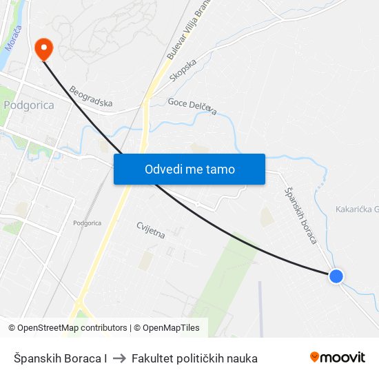 Španskih Boraca I to Fakultet političkih nauka map