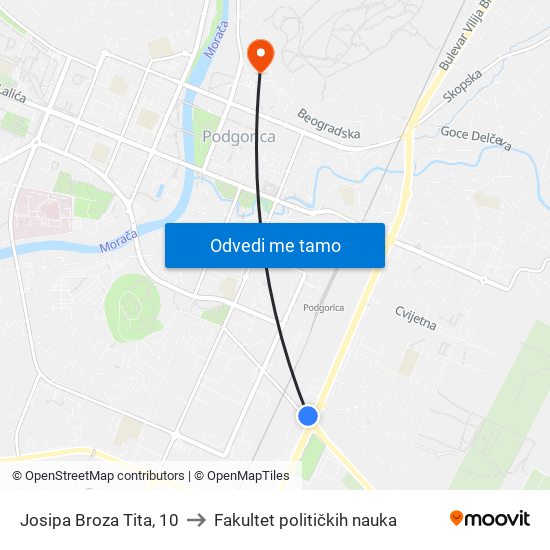 Josipa Broza Tita, 10 to Fakultet političkih nauka map