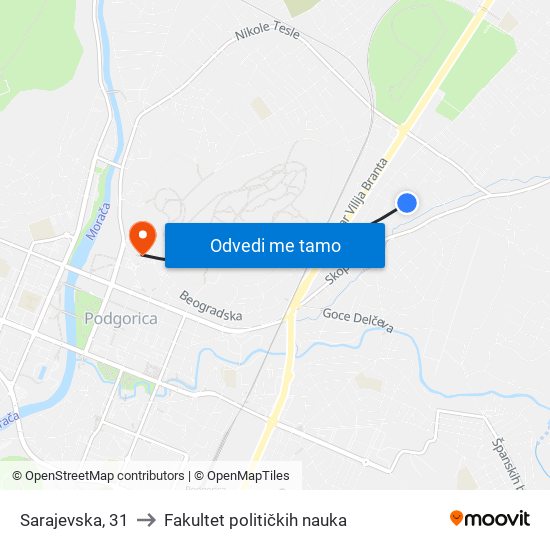 Sarajevska, 31 to Fakultet političkih nauka map