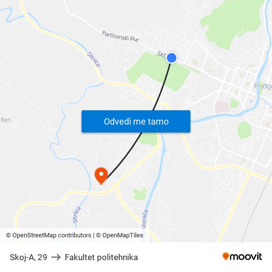 Skoj-A, 29 to Fakultet politehnika map