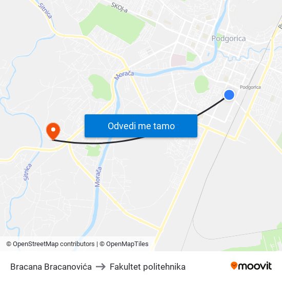 Bracana Bracanovića to Fakultet politehnika map