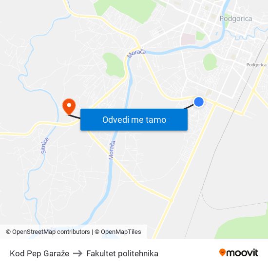 Kod Pep Garaže to Fakultet politehnika map